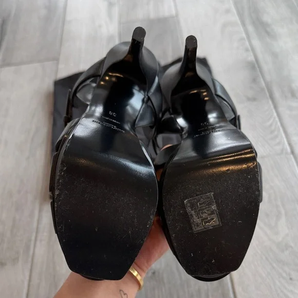 Saint Laurent Black Leather Heels - Picture 6 of 6